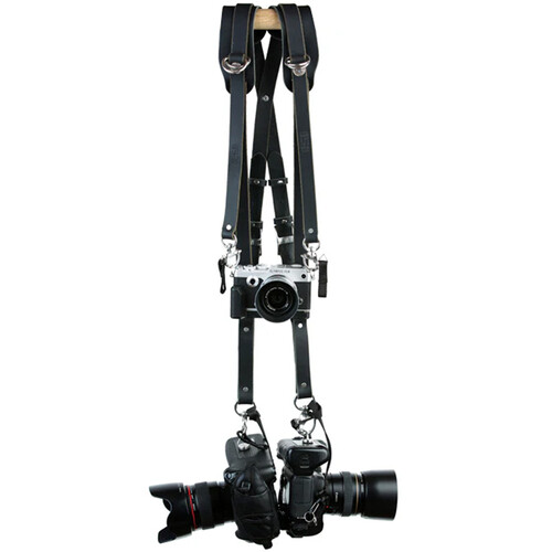 HoldFast Gear Skinny MoneyMaker 3-Camera Harness (Bridle Black Medium)