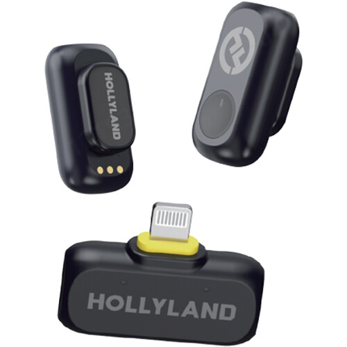 Hollyland LARK A1 Mini Duo 2-Person Wireless Microphone System with Lightning Connector for iOS Devices (Space Gray 2.4 GHz)