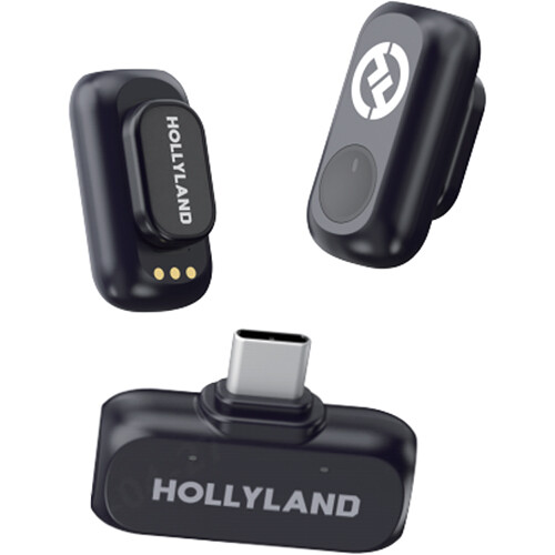 Hollyland LARK A1 Mini Duo 2-Person Wireless Microphone System with USB-C Connector for Mobile Devices (Space Gray 2.4 GHz)