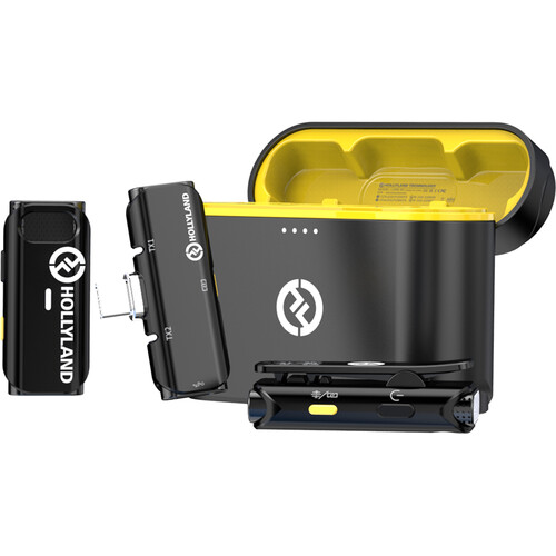 Hollyland LARK C1 DUO 2-Person Wireless Microphone System with USB-C Connector for Mobile Devices (Black 2.4 GHz)
