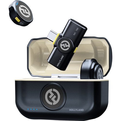 Hollyland LARK M2 DUO 2-Person Wireless Microphone System with USB-C Connector (2.4 GHz Shine Charcoal)