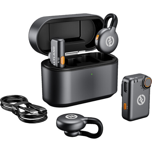Hollyland LARK M2S Combo 2-Person Wireless Microphone System for Cameras and Mobile Devices (2.4 GHz Space Gray)