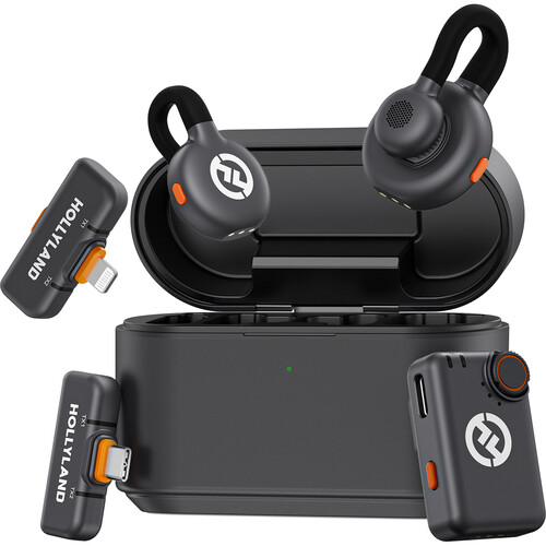 Hollyland LARK M2S Ultimate Combo 2-Person Wireless Microphone System for Cameras and Mobile Devices (2.4 GHz Space Gray)