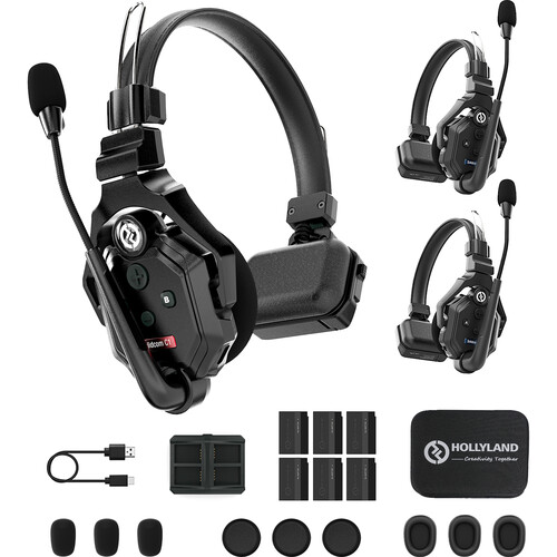 Hollyland Solidcom C1-3S Full-Duplex Wireless DECT Intercom System with 3 Headsets (1.9 GHz)