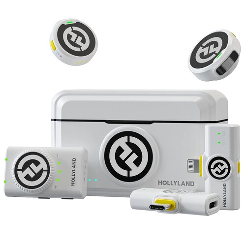 Hollyland LARK M2 DUO 2-Person Wireless Combo Microphone System (2.4 GHz Ivory White)