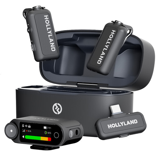 Hollyland LARK MAX 2 Combo 2-Person Wireless Microphone System for Cameras and Mobile Devices (Space Gray 2.4 GHz)