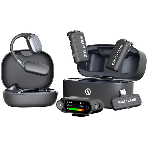 Hollyland LARK MAX 2 Ultimate Combo 2-Person Wireless Microphone System for Cameras and Mobile Devices (Space Gray 2.4 GHz)