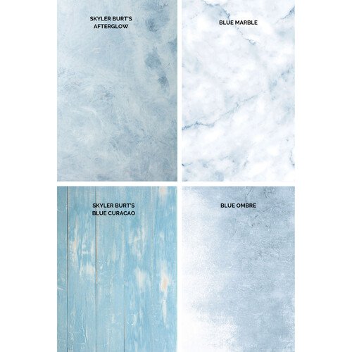 Best Ever Backdrops Portable Photography Backdrops (Blues 24 x 36
