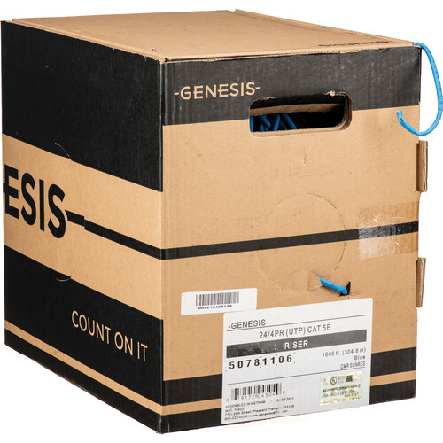 Honeywell Genesis 4 Unshielded Twisted Pair (UTP) Cat 5e Cable (Blue 1000' Pull Box)