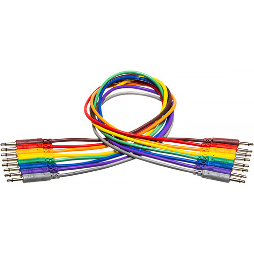 Hosa Technology Set of 8 Unbalanced Patch Cables 3.5mm TS to Same (3')
