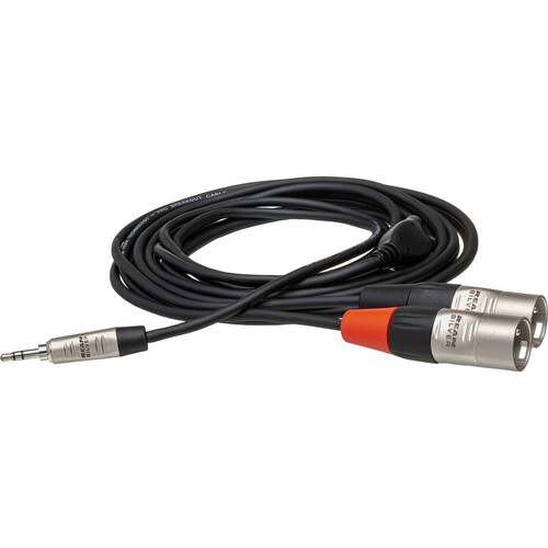Hosa Technology Pro Stereo Breakout Cable - 3.5mm Stereo Mini to Dual 3-Pin XLR Male (3')