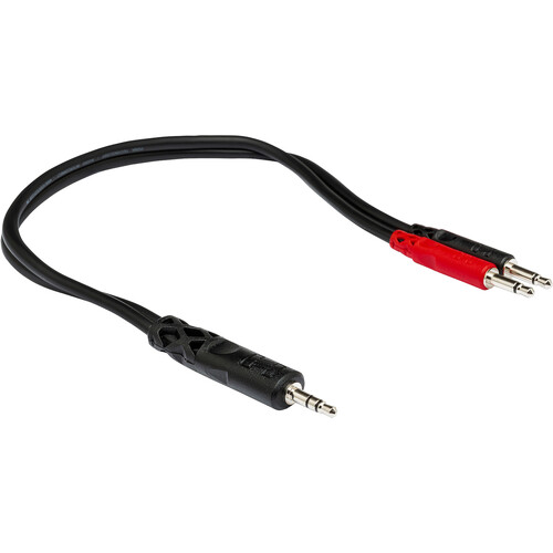 Hosa Technology YMM-152 Stereo 3.5mm Male TRS to Two 3.5mm Male TS Y-Cable (12