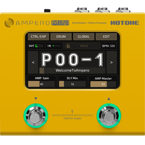 Hotone Ampero Mini Guitar Multi-Effects Pedal (Marigold)