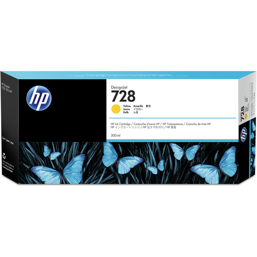 HP 728 Yellow DesignJet Ink Cartridge (300mL)