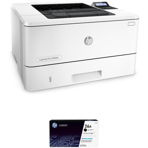 HP LaserJet Pro M402n Monochrome Printer with Extra 26A Black