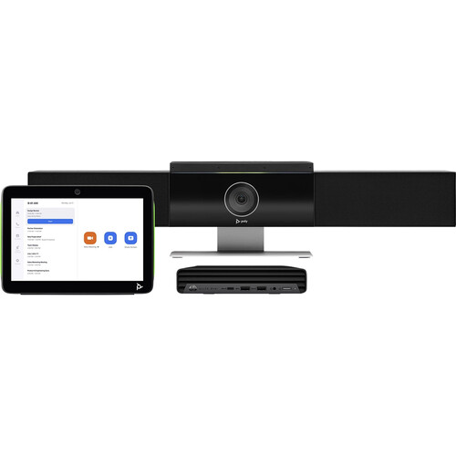Poly Studio Medium Room Bundle for Zoom Rooms with Mini Conferencing PC Studio USB Video Bar & TC10 Controller (GSA/TAA Compliant)