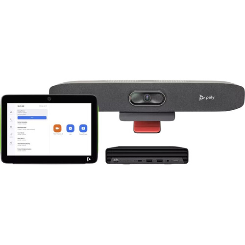 Poly Studio Small Room Bundle for Zoom Rooms with Mini Conferencing PC Studio R30 USB Video Bar & TC10 Controller (TAA Compliant)
