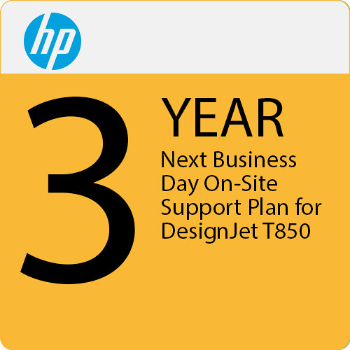 HP 3-Year Next Business Day On-Site Support Plan for DesignJet T850