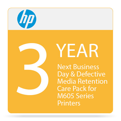 HP 3-Year Next Business Day Onsite Support with Media Retention for M605 Printers
