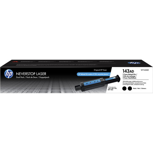 HP 143AD Dual Pack Black Original Neverstop Toner Reload Kit