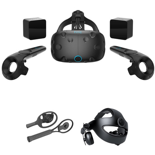 HTC Vive VR Headset Kit with Racket Sports Set and Deluxe Audio