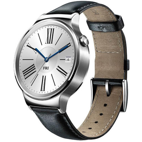 huawei stainless steel with leather strap smartwatch