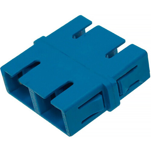 Camplex Flangeless SC to SC Single Mode Duplex Fiber Optic Coupler Adapter (Blue Single)