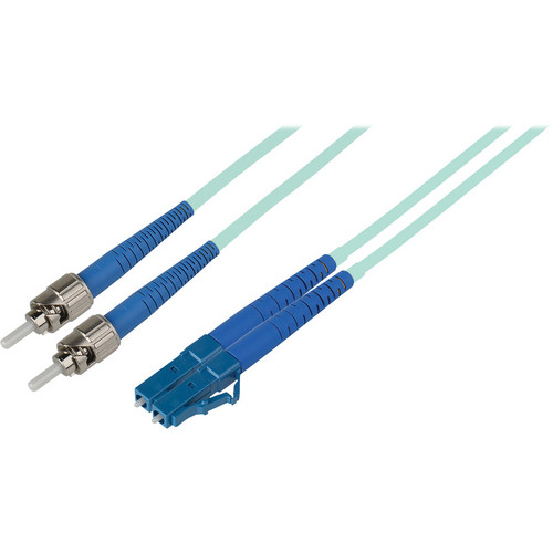 Camplex Premium Bend Tolerant OM3 Multimode Duplex ST to LC Fiber Patch Cable (16.4' Aqua)