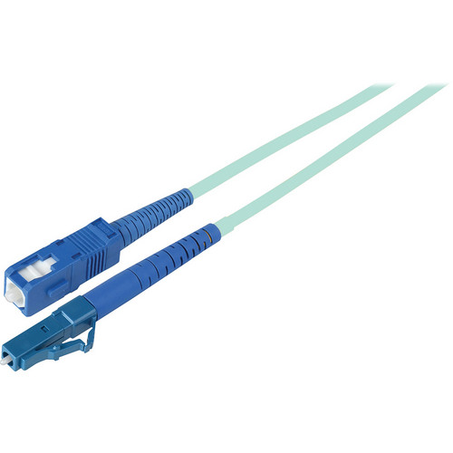 Camplex Premium Bend Tolerant OM3 Multimode Simplex LC to SC Fiber Patch Cable (16.4' Aqua)