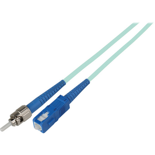 Camplex Premium Bend Tolerant OM3 Multimode Simplex ST to SC Fiber Patch Cable (9.8' Aqua)