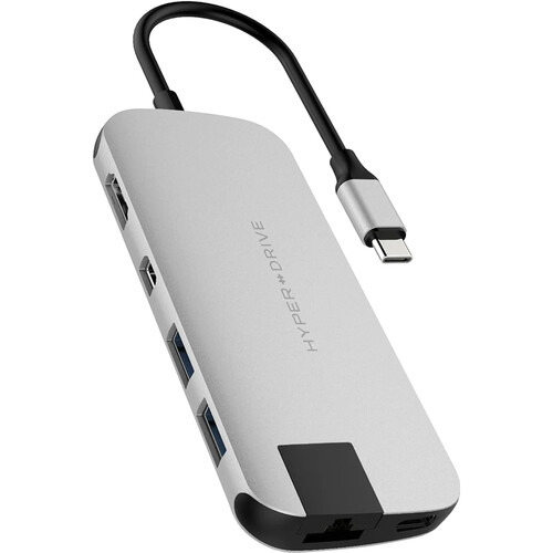 HYPER HyperDrive SLIM 8-in-1 USB-C Hub (Silver)