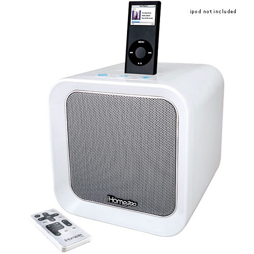 iHome iH80W Portable iPod Speaker System (White) IH80W B&H Photo