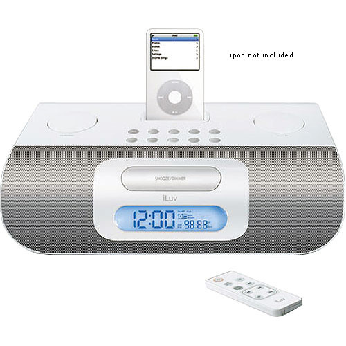 iLuv i277 Stereo Clock Radio for iPod with Bluetooth I277WHT