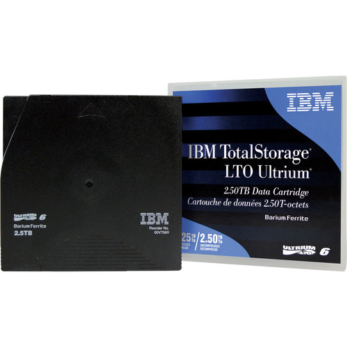 IBM LTO Ultrium 6 Data Cartridge with Label (2.5TB/6.25TB BaFe Library Pack of 20)