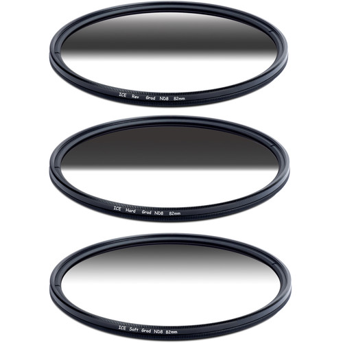 Ice Soft-Edge Graduated Hard-Edge Graduated and Reverse-Graduated Neutral Density Filter Kits (82mm)