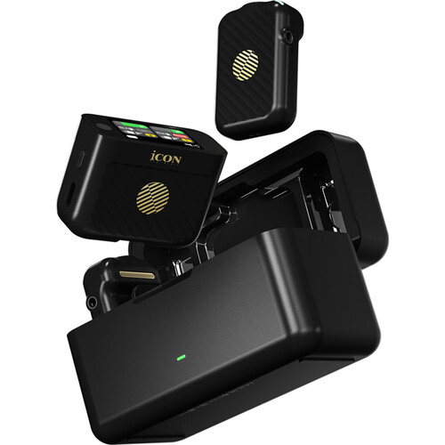 Icon Pro Audio AirMic Pro 2-Person Digital Wireless Microphone System for Cameras and Smartphones (Black 2.4 GHz)