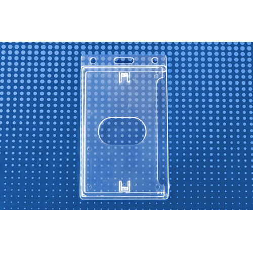 IDP Economy Crystal Clear Vertical Badge Holder Side Loaded Card Dispenser (50-Pack)