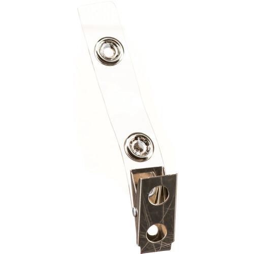 IDP Badge Reel Vinyl Strap with Nickel-Plated Steel 2-Hold Clip (Clear 100-Pack)