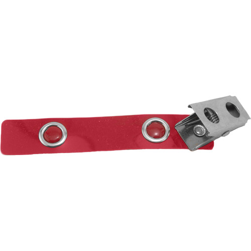 IDP Badge Reel Vinyl Strap with Nickel-Plated Steel 2-Hold Clip (Red 100-Pack)