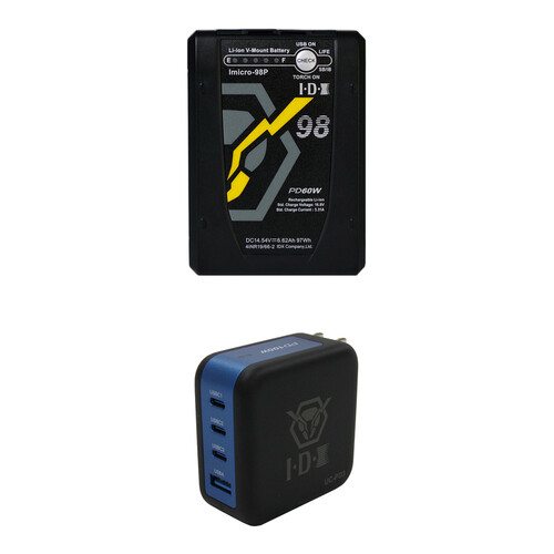 IDX System Technology Imicro-98P Kit with Battery and Charger (97Wh V-Mount)