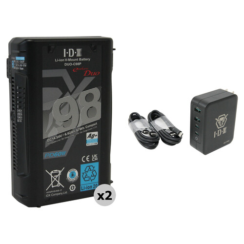 IDX System Technology DUO-C98P Kit with 2 Batteries and Dual Charger (97Wh V-Mount)