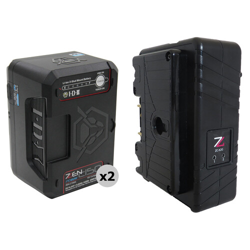 IDX System Technology ZC-X2G Dual-Channel Li-Ion Battery Charger and 2 x ZEN-C150G Battery Kit