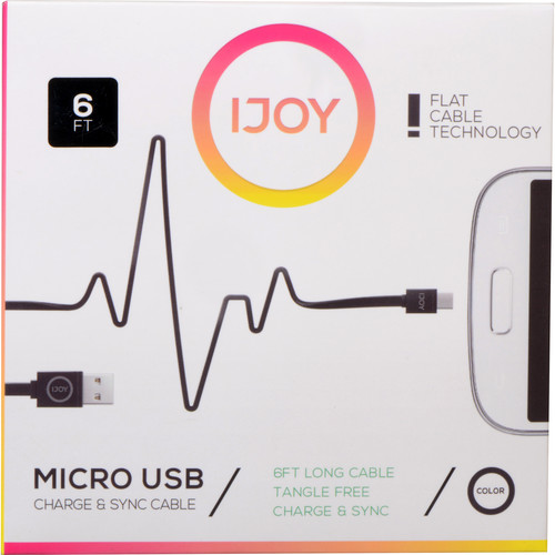 Ijoy Usb Type A To Micro Usb Flat Charge And Sync Micft6 Blk