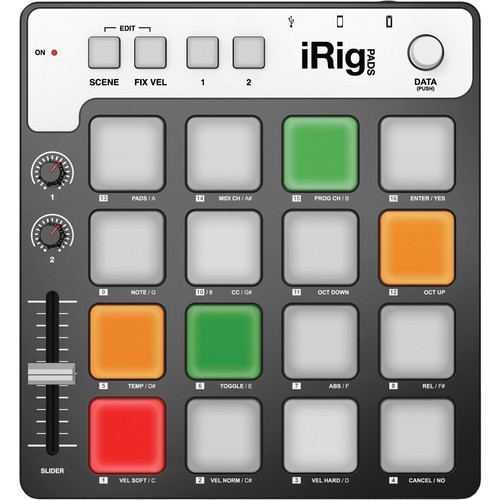 IK Multimedia iRig PADS USB-MIDI Pad Controller for iOS Android Mac and PC