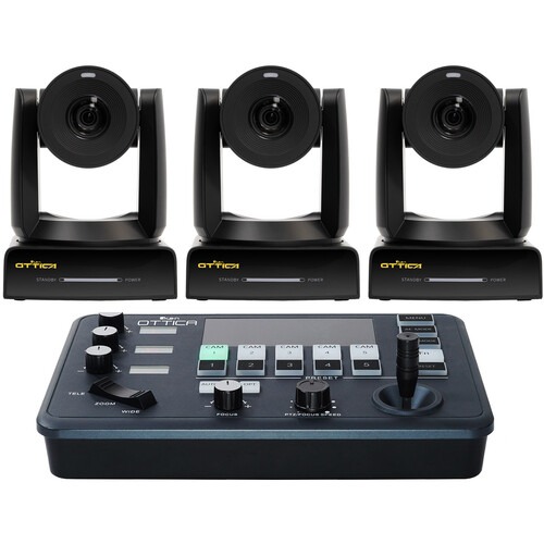ikan OTTICA 3 x NDI HX3 4K 30x PTZ Cameras and Controller Bundle
