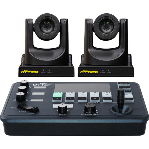 ikan OTTICA 2 x Full NDI 20x PTZ Cameras and IP Controller Bundle (Black)
