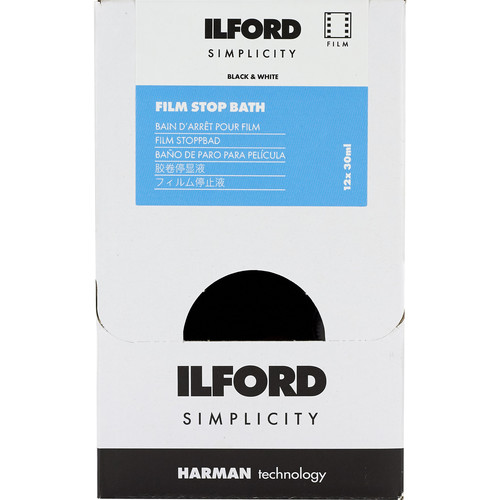 Ilford Simplicity Black and White Film Stop Bath (30mL 12-Pack)