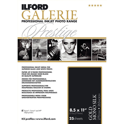 Ilford GALERIE Prestige Gold Mono Silk Paper 2002419 B&H Photo