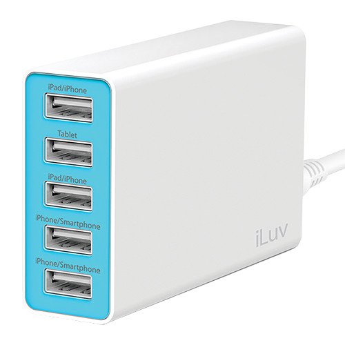 iLuv RockWall 5 Multi-Port USB Charging Hub (White) ROCKW5ULWH