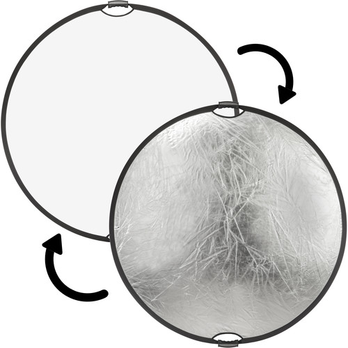 Impact Circular Collapsible Reflector with Handles (Silver/White 32